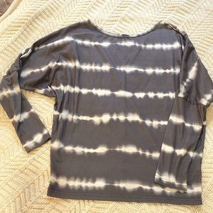 Tie dye striped oversized long sleeve top